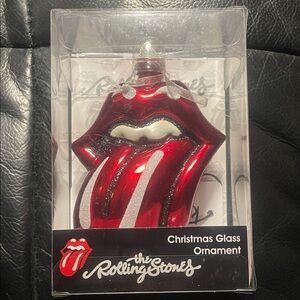 The Rolling Stones Red and White Glass Ornament